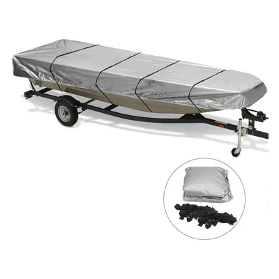 12ft / 14ft / 16ft / 18ft Jon Boat Cover 210D Waterproof Sun Protection Silver