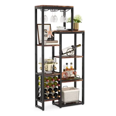 Tribesigns Wine Rack, 5-Tier Wine Baker Rack with Glass Holder