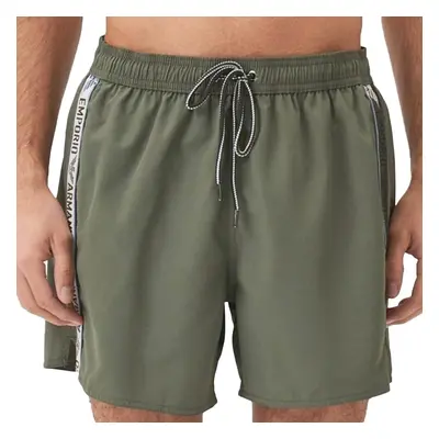 Emporio Armani Men's Standard Logotape Swim Boxer Military Green