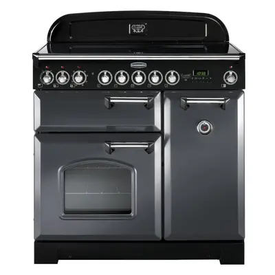 Rangemaster CDL90EISL/C Classic Deluxe Slate with Chrome Trim 90cm Induction Range Cooker - Grey