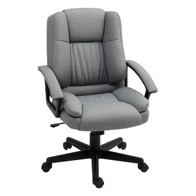 HOMCOM Swivel Executive Office Chair Mid Back Chair w/ Arm, Grey