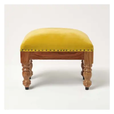 (Yellow, x x cm) Mable Velvet Footstool