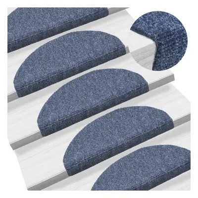 vidaXL 10x Self-adhesive Stair Mats Blue Needle Punch Decoration Protector