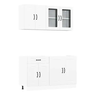 (white) vidaXL Piece Kitchen Cabinet Set Kalmar Black Engineered Wood