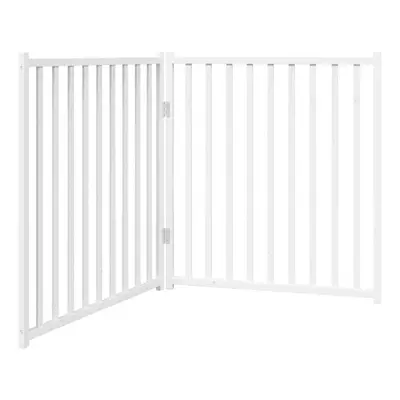 (white, x x cm/ pcs) vidaXL Dog Gate with Door Foldable Dog Fence Barrier Pet Gate Solid Wood Fi