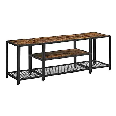 VASAGLE 3-Tier TV Stand for TVs up to Inches, cm TV Unit with Open Storage Shelves, Industrial T