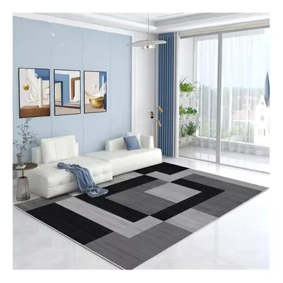 (120 x cm (4 ft x ft in)_Small Area Rug, Milo Black Grey) Extra Large Rugs Living Room Printed R