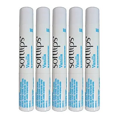 Softlips Lip Balm Protectant SPF 20, Vanilla (Pack of 5)