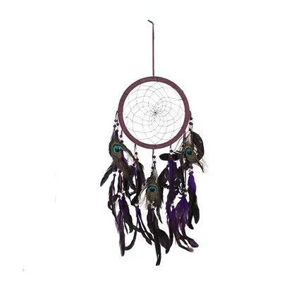 Purple Peacock Feather Dreamcatcher