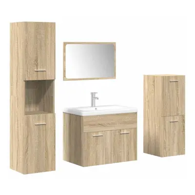 (sonoma oak, x 38.5 x cm) vidaXL Piece Bathroom Furniture Set Sonoma Oak Engineered Wood