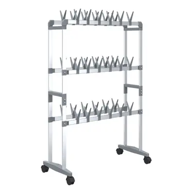 vidaXL Shoe Rack with Wheels Silver Shoe Organiser Shelf Stand Storage Unit