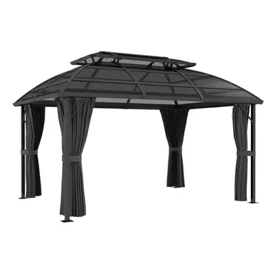 Outsunny x 3(m) Polycarbonate Gazebo for Lawn, Yard, Patio, Deck, Black