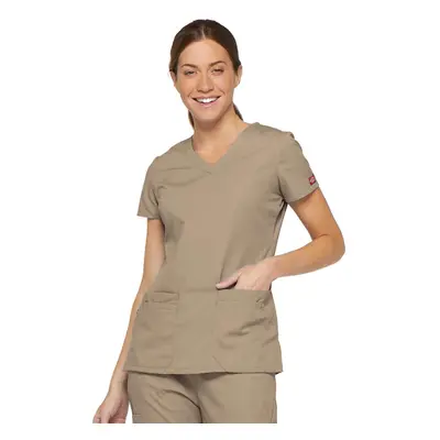 Dickies womens Signature V-neck Top With Multiple Patch Pockets medica