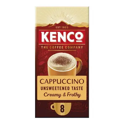 Kenco Cappuccino Unsweetened Instant Coffee Sachets (Pack of 5, Total Sachets)