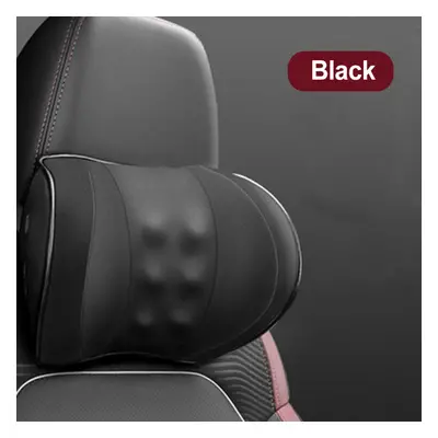 (Black-Headrest Pillow) Car Seat Headrest Pillow Pad+Lumbar Pad Memory Foam Head Neck / Waist Cu