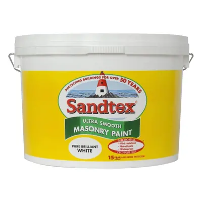 Sandtex 10L Smooth Masonry Paint Pure Brilliant White