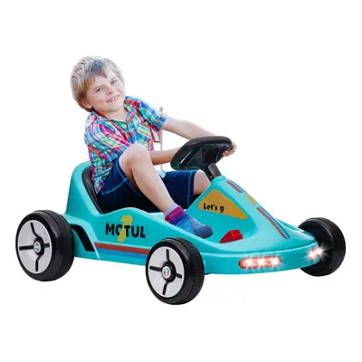 AIYAPLAY 6V Electric Go Kart w/ Music, Light, Horn, for Ages Years, Blue