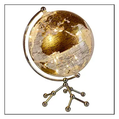 8Inch World Globe,Illuminated World Globe with Metal Stand,Educational Interactive Globe, LED Gl