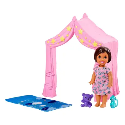 Barbie Skipper Babysitters Inc. Bedtime Playset with Small Doll Tent and Sleeping Bag