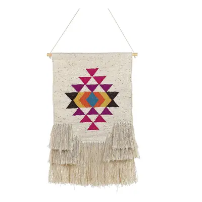 Cotton Wall Hanging with Tassels Beige VEHARI