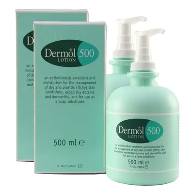 2 X Dermol - Lotion Moisturiser Soap Substitute Antimicrobial Emollient