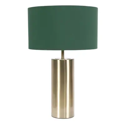 ValueLights Lexy Green Fabric Shade with Gold Dimmer Touch Table Lamp