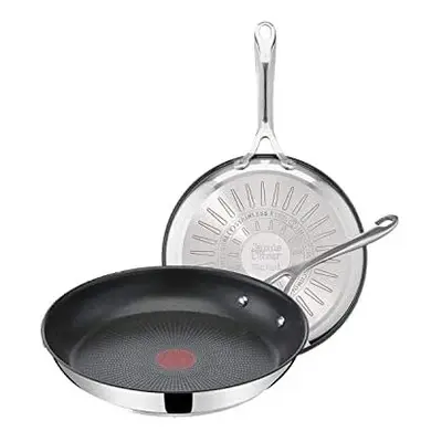 Tefal Jamie Oliver Cook's Direct Stainless Steel, Piece Frying Pan Set, & 28cm, Non-Stick Coatin