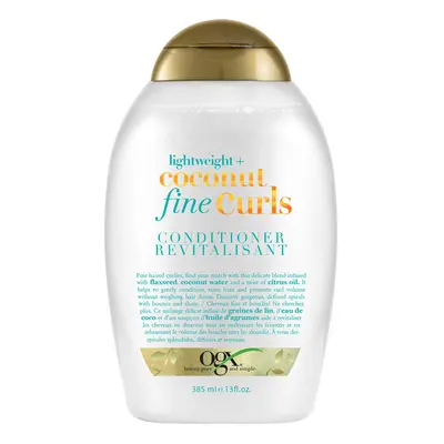 OGX Lightweight Coconut Fine Curls Conditioner Lightweight Coconut Water Conditioner Fl Oz