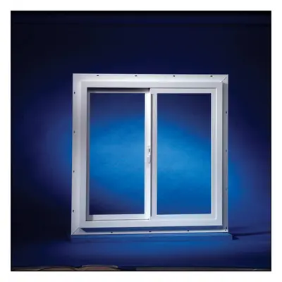 Duo-Corp Agriclass Double Slide Vinyl Utility Window White Glass/Vinyl Window 23-1/2" W x 23-1/2