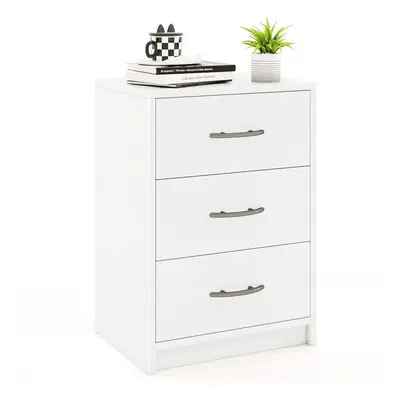 3-Drawer Nightstand Modern Bedside Table Accent Sofa Side Table-White