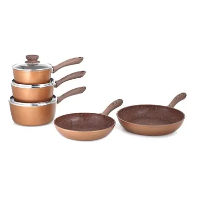 (5pc) JML Copper Stone Saucepan Set with Lids