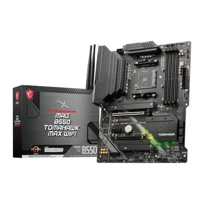 MSI MAG B550 TOMAHAWK MAX WIFI Motherboard, ATX, AM4 - AMD Ryzen Ready - DDR4 Boost 5100+MHz/OC,