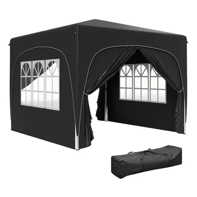 Outsunny x 3(m) UPF50+ Pop Up Gazebo with Sides and Carry Bag, Black