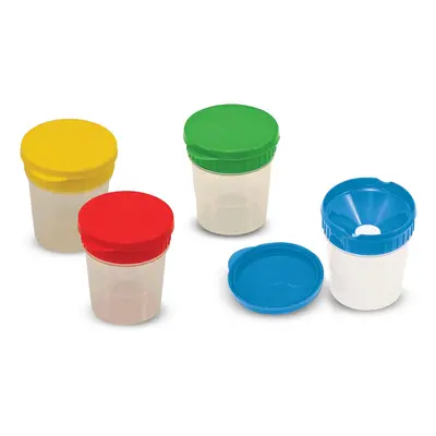 Melissa & Doug Spill-Proof Paint Cups - 4-Pack Airtight Seal Snap Li