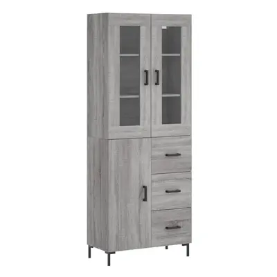 vidaXL Highboard Sideboard Cupboard Side Cabinet Grey Sonoma Engineered Wood