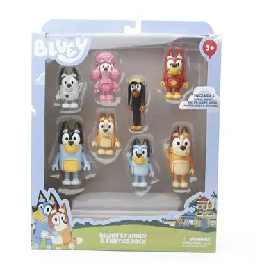 8Pcs Bluey Family And Friends Dog Pet Action Figures Model Toy Set Kids Gift