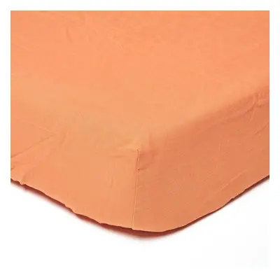 (Burnt Orange, Super King) Linen Deep Fitted Sheet