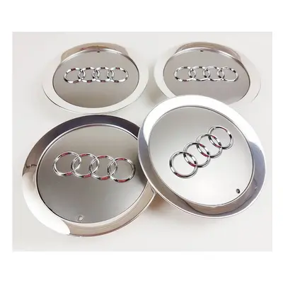 4x 145mm Audi Gray Wheel Center Caps Hubcaps Rim Caps Badge 4E0601165A