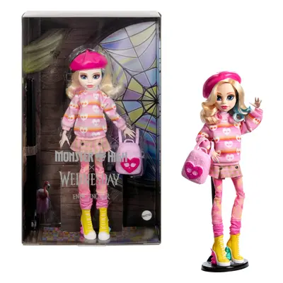 Monster High Wednesday Doll and Accessories Enid Sinclair Collectible in Pink Fashion with Beret