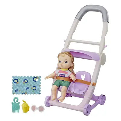 Baby Alive Littles, Push ?N Kick Stroller, Little Ana, Blonde Hair Doll, Legs Kick, Accessories,