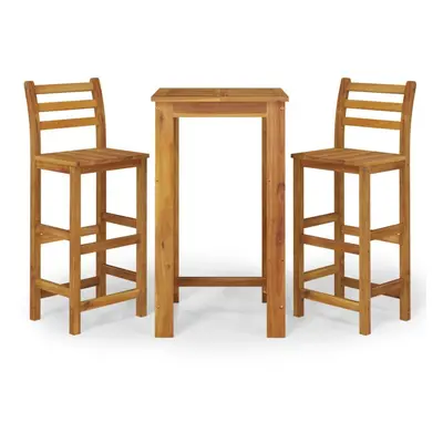 (60 cm table length piece, bar chairs with backrest) vidaXL Solid Wood Acacia Garden Dining Set 