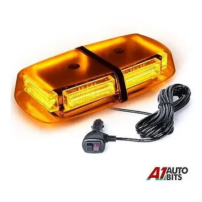 12V Cob Led Amber Glass Rooftop Warning Light Emergency Hazard Strobe Beacon UK