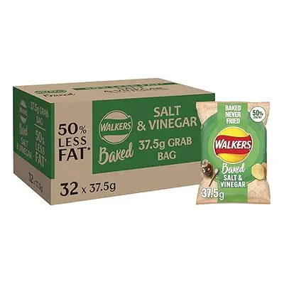 Baked Walkers Salt and Vinegar, 37.5 g (Pack of 32)