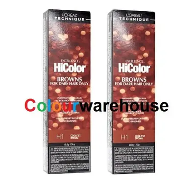 (H1 â 2pks ) L'Oreal HiColor H1 Coolest Brown