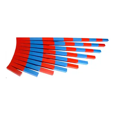 Home Version Montessori Numerical Rods Wooden Red&Blue Number Rods Montessori Math Early Learnin