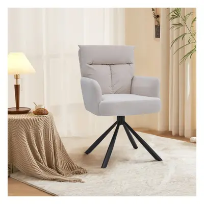 (Creamy White) Frosted Velvet Upholstered Swivel Accent Armchair