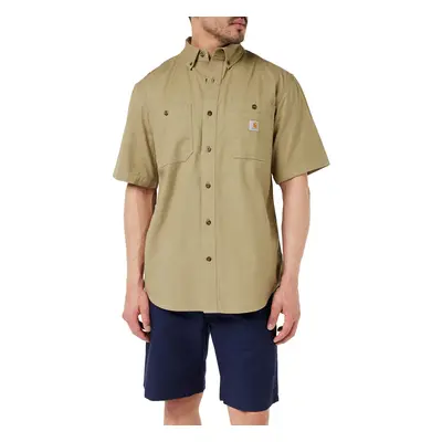 Carhartt Men's Rugged Flex Rigby Short Sleeve Work Shirt Dark Khaki