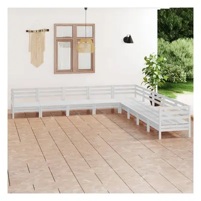 vidaXL Garden Lounge Set Outdoor Lounge Set Piece Solid Wood Pine White