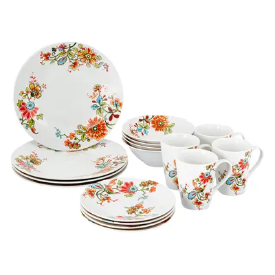 Gibson Home Doraville Round Dinnerware Set Service for 16 Piece WhiteSpecks