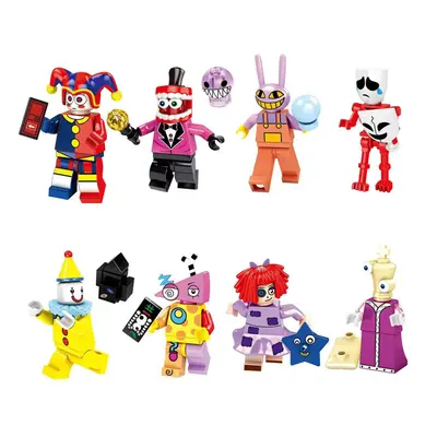 8PCS The Amazing Digital Circus Figures Building Blocks Toys Kids Gifts